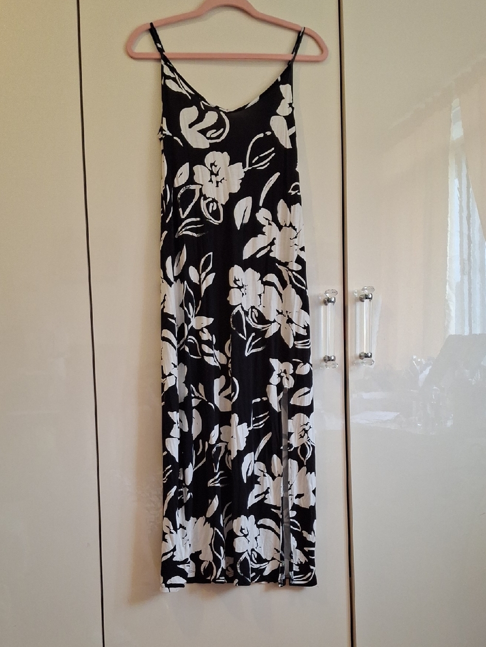 J.o&co Black & White Floral Slip Maxi Dress